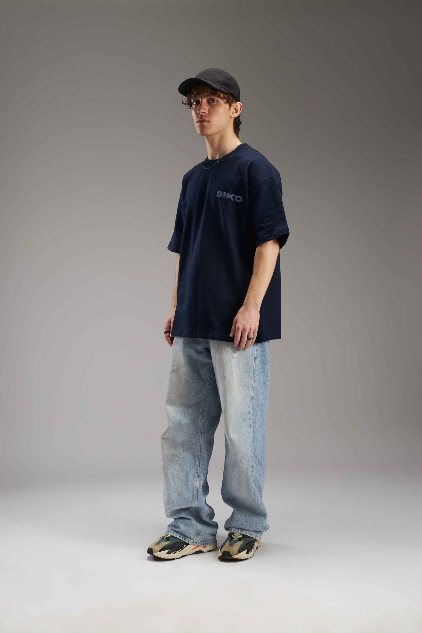 NAVY BLUE BASIC OVERSIZED TEE