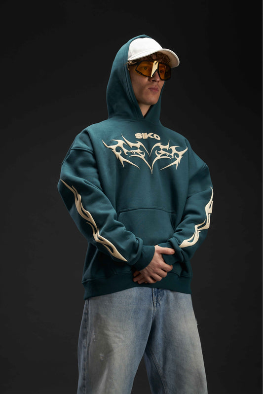 GREEN SIKO OVERSIZED HOODIE