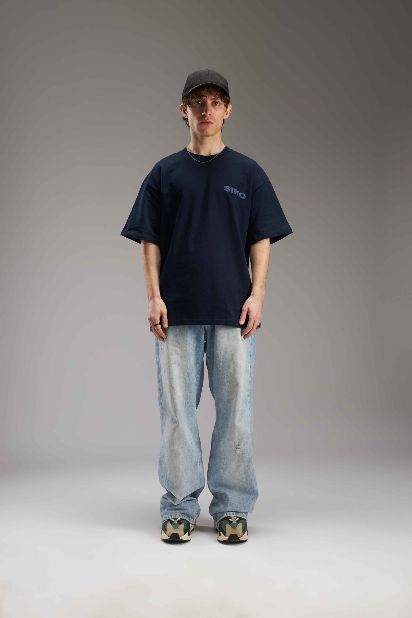 NAVY BLUE BASIC OVERSIZED TEE