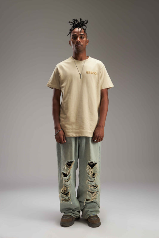 BEIGE BASIC REGULAR FIT TEE