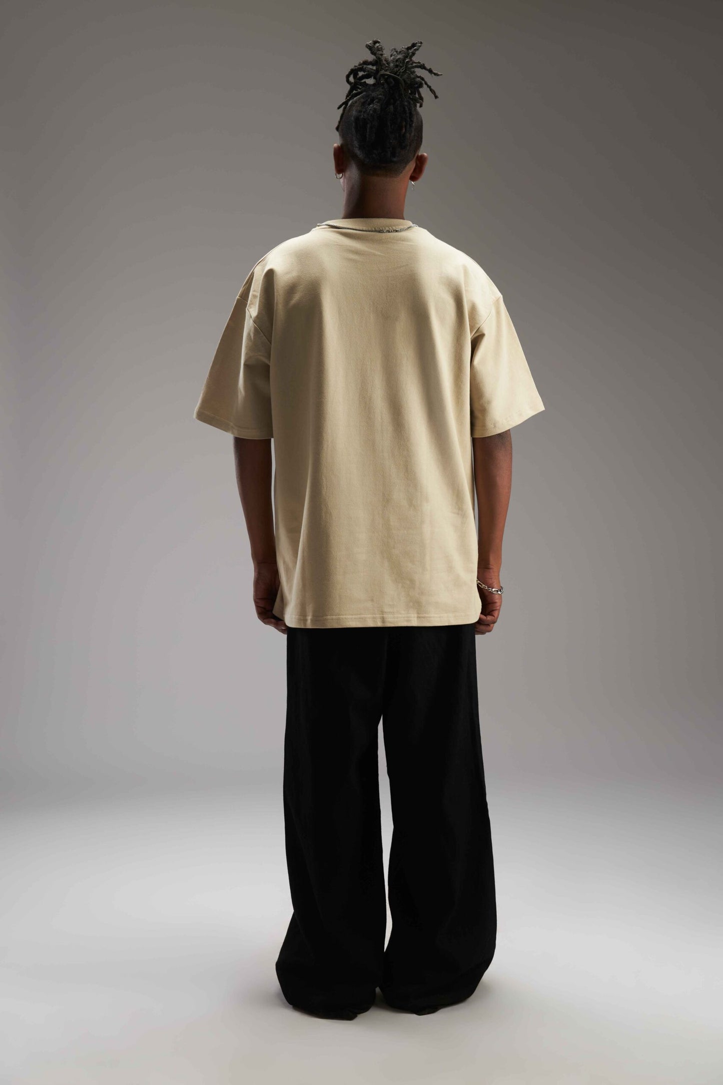 BEIGE BASIC OVERSIZED TEE